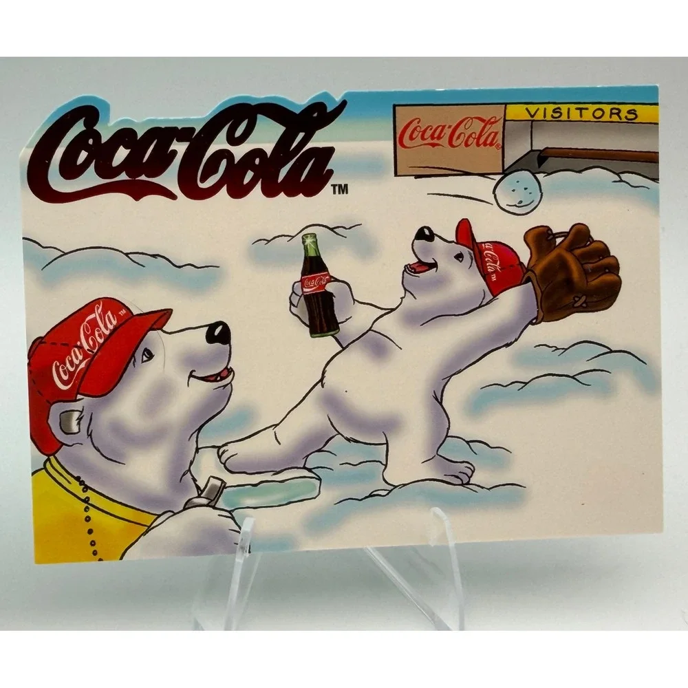 Vintage Coca-Cola Polar Bear Baseball Postcards Set of 4 Winter Sports Theme